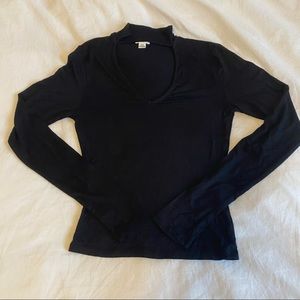Black Garage Keyhole Choker Skin-Tight Long Sleeve